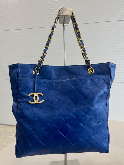 Chanel Vintage Blue Tote Bag