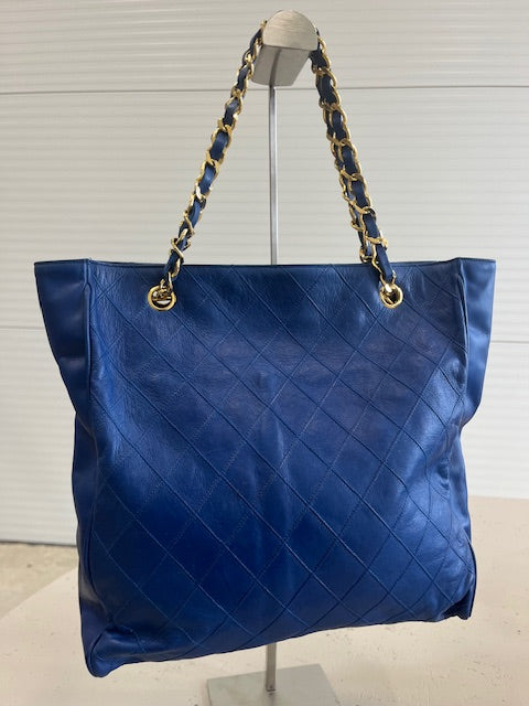 Chanel Vintage Blue Tote Bag