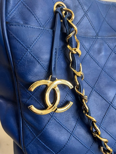 Chanel Vintage Blue Tote Bag