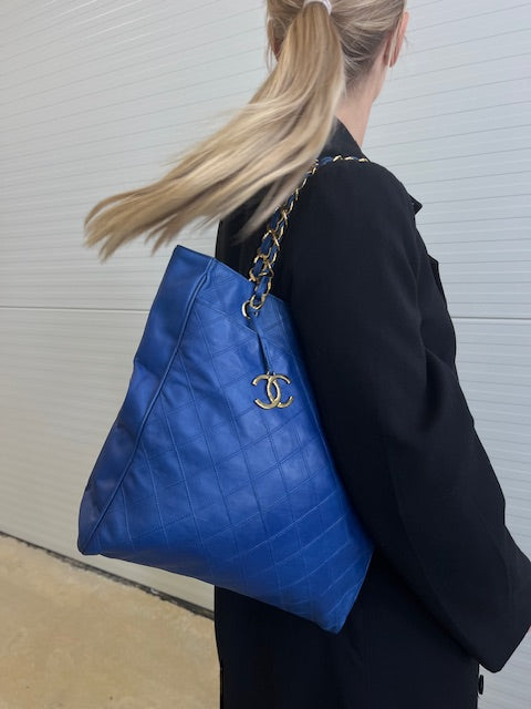 Chanel Vintage Blue Tote Bag